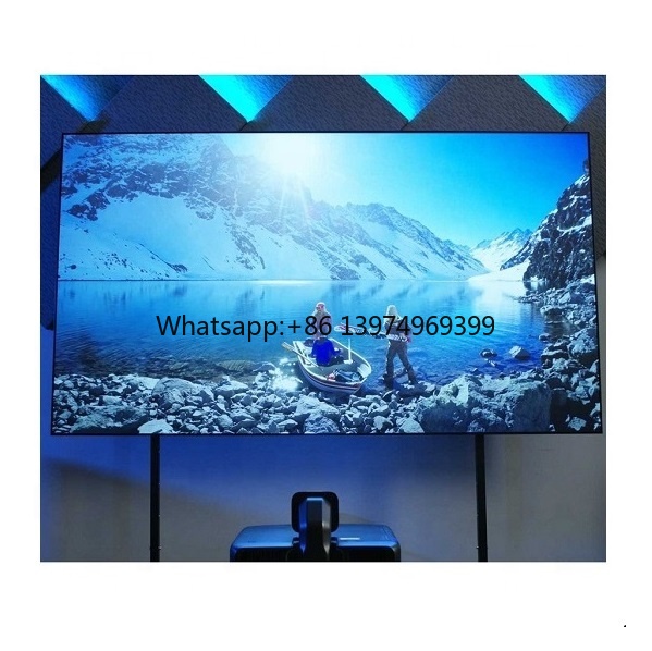 Ultra Short Throw Laser Projector 4K - 120インチ、周囲光を遮断するUST ALRプロジェクションスクリーン。4K PETクリスタル素材を使用。レーザー超短焦点プロジェクター用。16:9フォーマット。