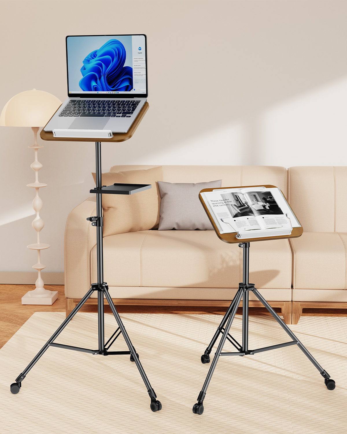 Projector Floor Stand Tripod Adjustable - Oatsbasf ポータブル ラップトップ三脚 フロアスタンド 調節可能 32-57インチ