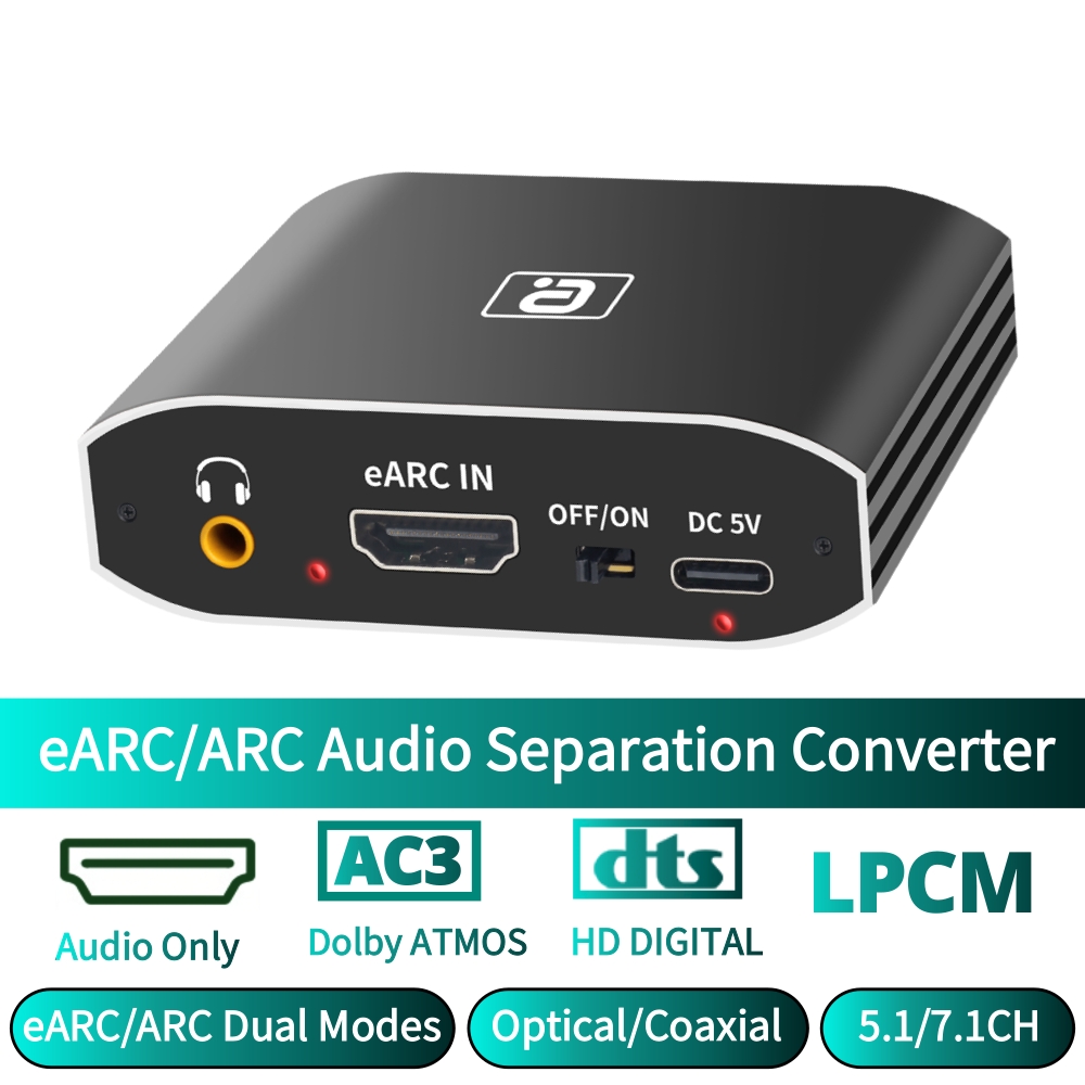 Optical Audio Hdmi Earc Extractor - EARC/ARC オーディオエクストラクター 192Khz DAC コンバーター DTS
