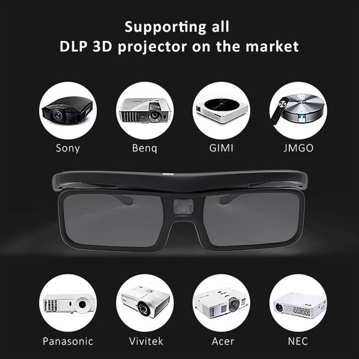 Active 3D Glasses Dlp Link Projector - popop DLP リンクアクティブシャッター 3D メガネ USB