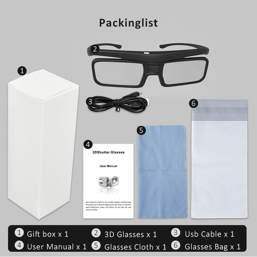 Active 3D Glasses Dlp Link Projector - ホットDLPリンクUSB充電式3Dアクティブシャッター眼鏡 ホームシアターDLPプロジェクター用 (全テレビ対応ではありません) ドロップシッピング