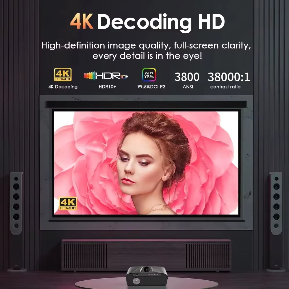 4K 3800 ANSIプロジェクター Android TV - Auto Focus Keystone Correction Projector のレビューと価格