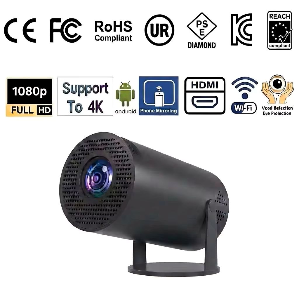 1080P対応のポータブルプロジェクター。200ANSIルー - 4K Smart Projector Android 11 Wifi 6 のレビューと価格
