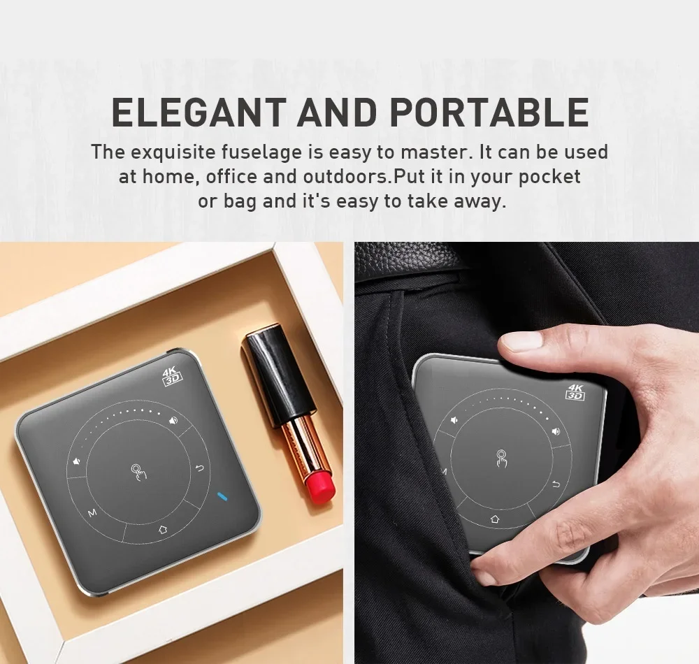 ミニ 3D ポータブルプロジェクター 4K DLP Andr - Mini Portable Projector Rechargeable Battery のレビューと価格