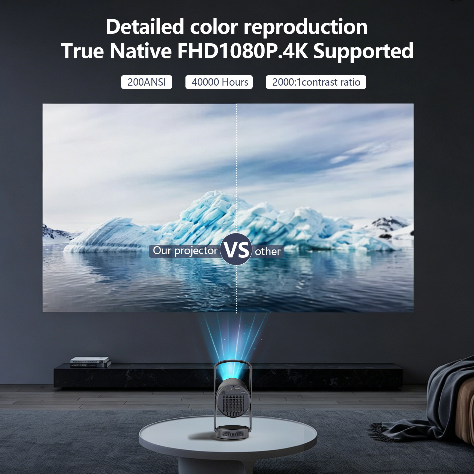 2026年新型スマートポータブルプロジェクター 1080Pフ - Auto Focus Keystone Correction Projector のレビューと価格