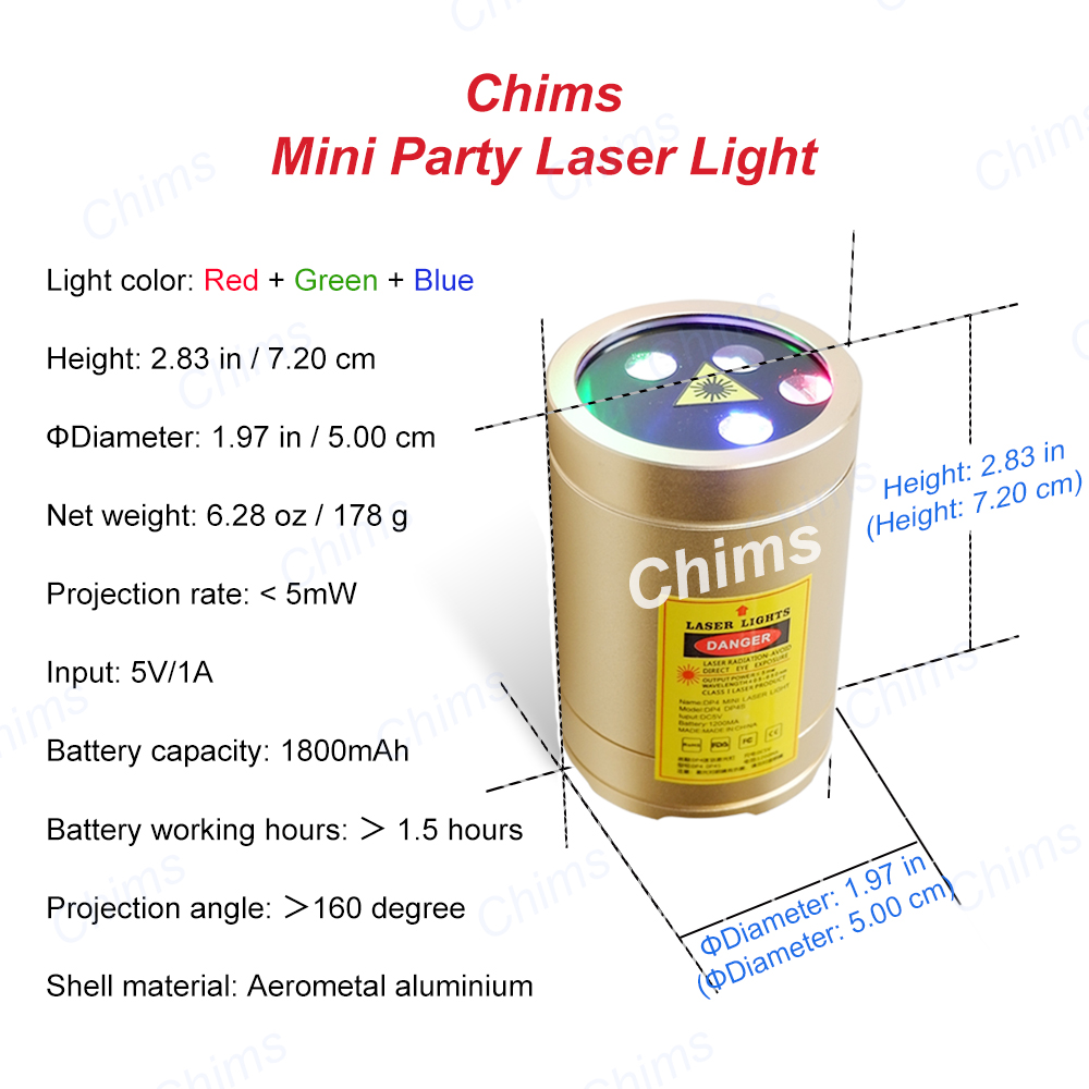 Chims-ミニポータブル充電式レーザーミニライト,rgb, - Mini Portable Projector Rechargeable Battery のレビューと価格