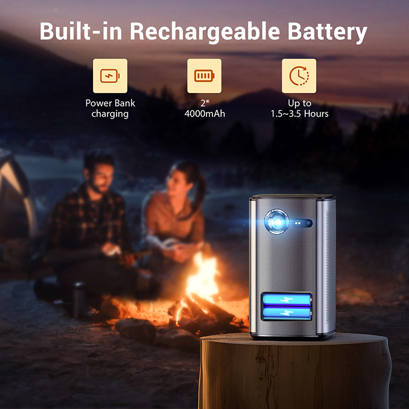 ミニプロジェクターバッテリー 3D対応、ポケットサイズのポー - Mini Portable Projector Rechargeable Battery のレビューと価格