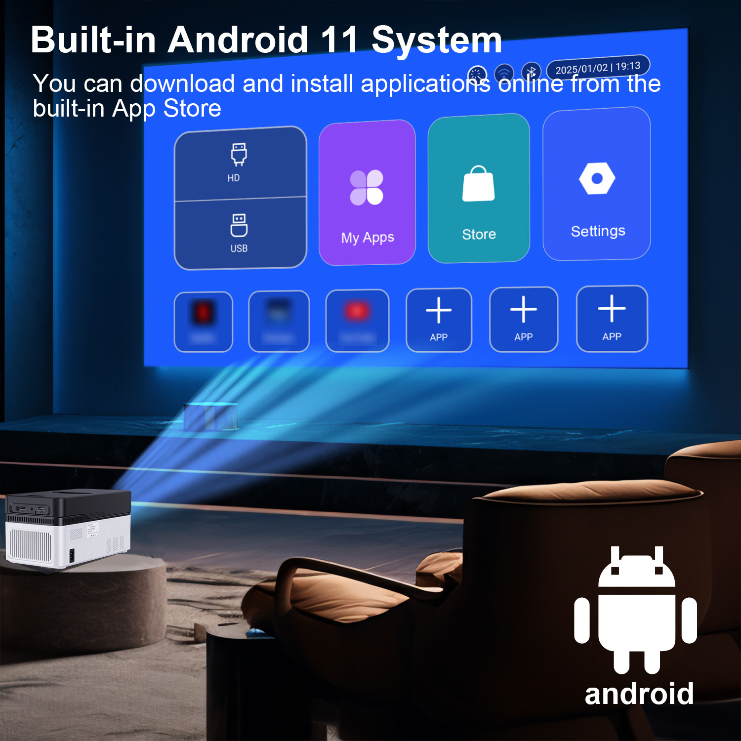 HY450PRO ネイティブ1080Pスマートプロジェクター - 4K Smart Projector Android 11 Wifi 6 のレビューと価格