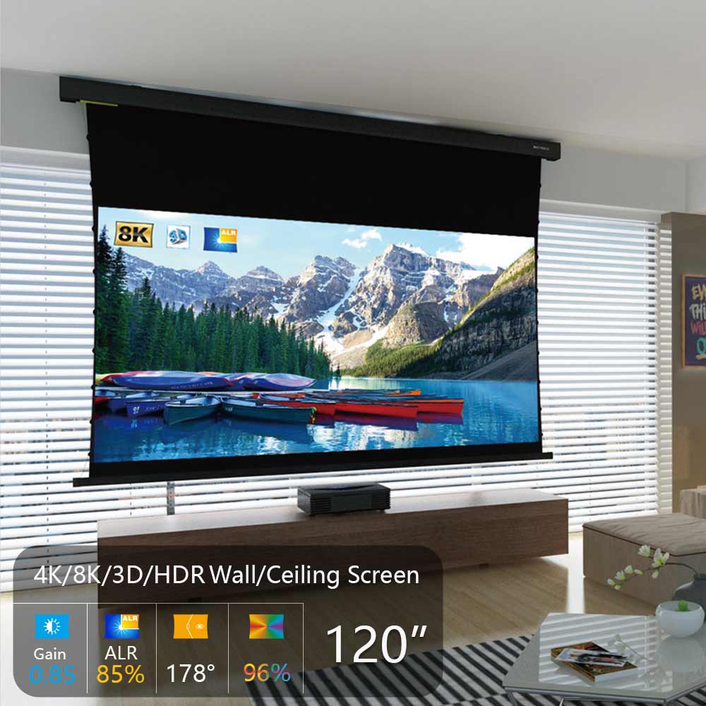 120 インチ電動天井電動ロールアップ周囲光除去 T プリズ - Projector Screen 120 Inch Motorized Ambient のレビューと価格