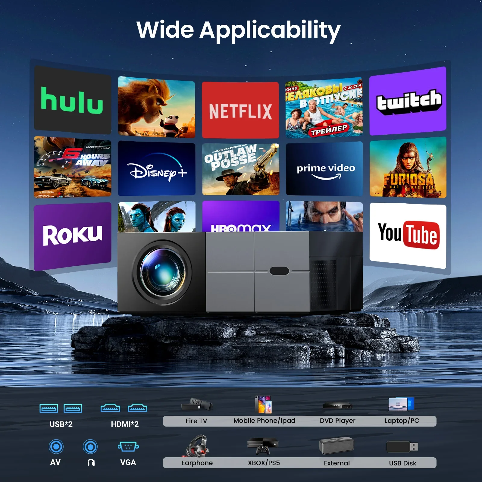2025年到着予定 4Kスマートプロジェクター Androi - 4K Smart Projector Android 11 Wifi 6 のレビューと価格