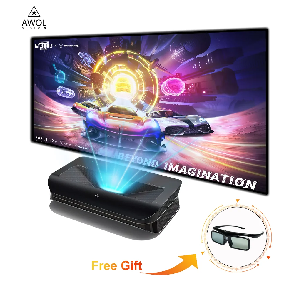 AWOL 3000 3500 Pro 超短焦点4Kレーザープ - Ultra Short Throw Laser Projector 4K のレビューと価格