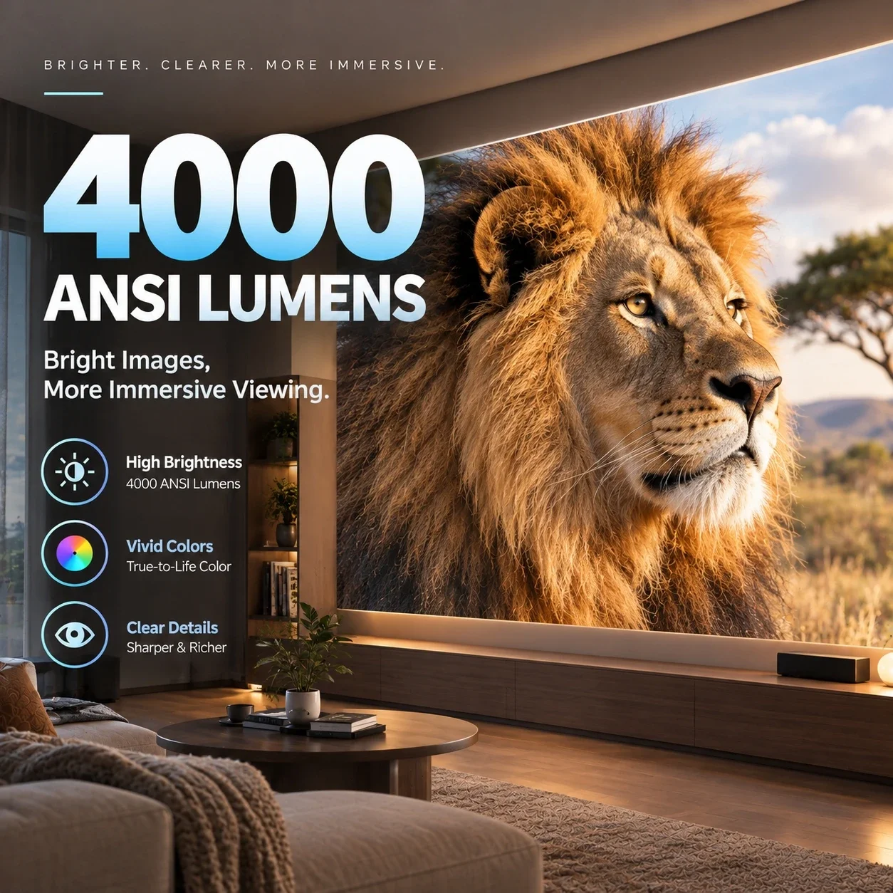 新A9Tスマートプロジェクター。4000ANSIルーメン、ネ - Auto Focus Keystone Correction Projector のレビューと価格