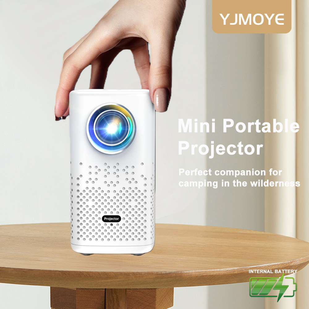 バッテリー内蔵で充電可能な、高画質4K対応の小型プロジェクタ - Mini Portable Projector Rechargeable Battery のレビューと価格