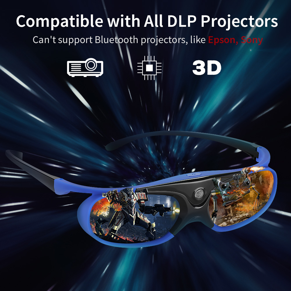 アクティブシャッターアイウェア DLP-Link 3Dメガネ - Active 3D Glasses Dlp Link Projector のレビューと価格