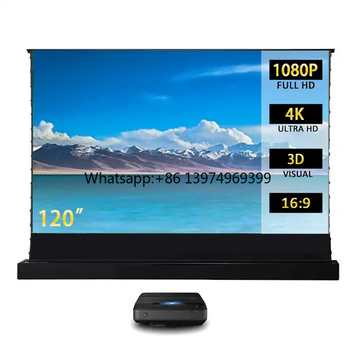 120インチ、高解像度、16:9、レーザーUSTプロジェクタ - Projector Screen 120 Inch Motorized Ambient のレビューと価格